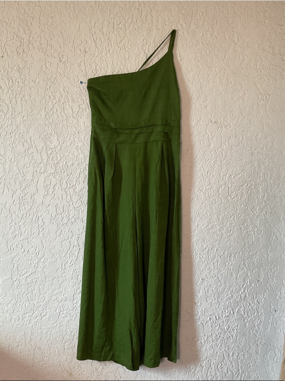 One Shoulder Jumpsuit Wide Leg Cropped